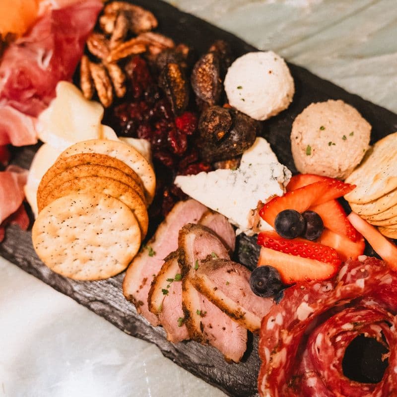 A charcuterie board