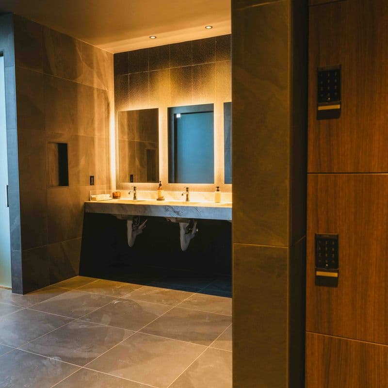 A modern member locker room