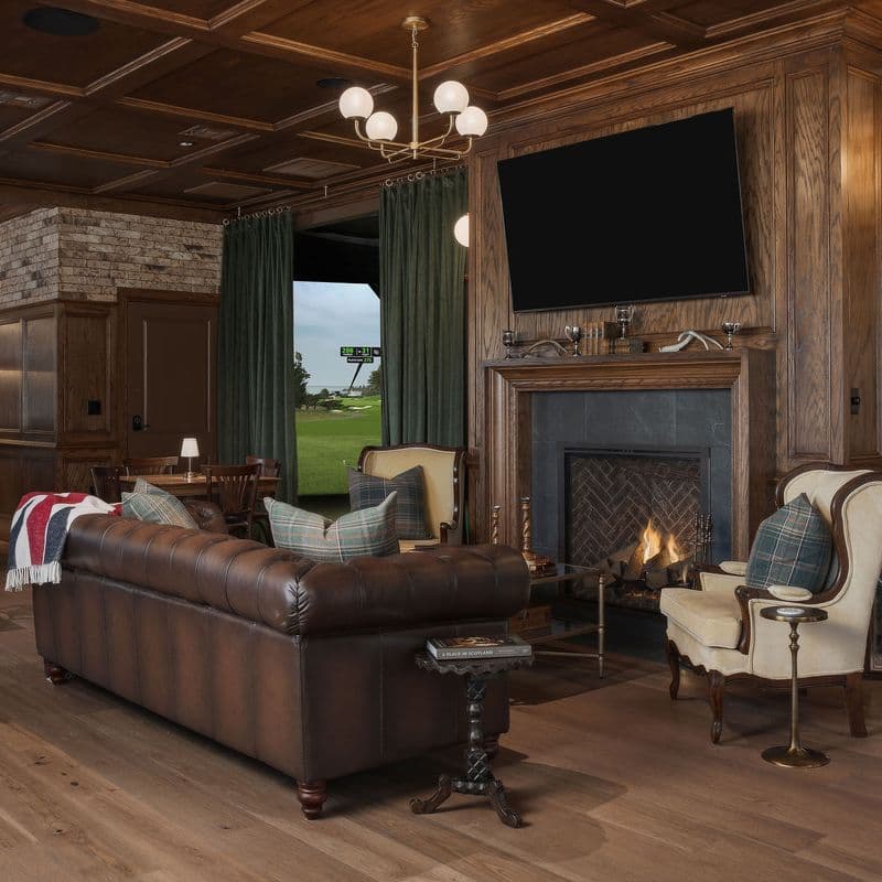 The fireplace lounge at Fox Valley Pub