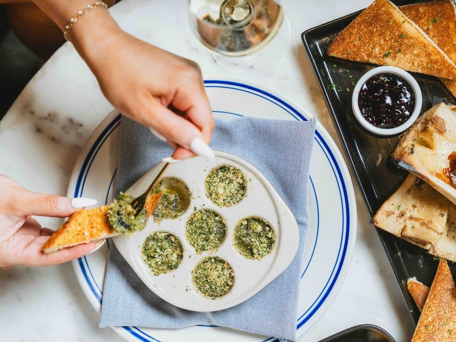 A shared table of small plates
