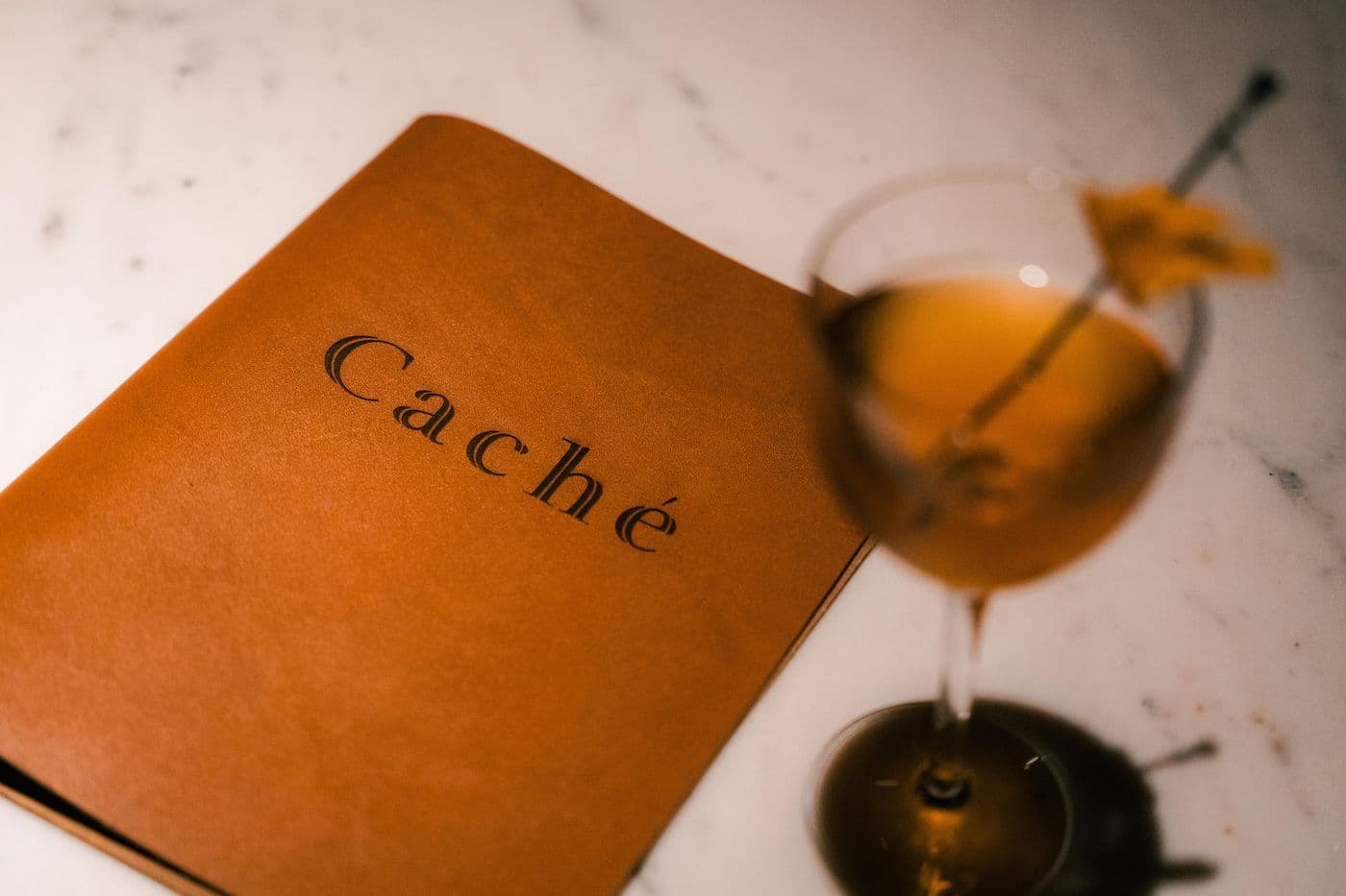 The Caché cocktail menu